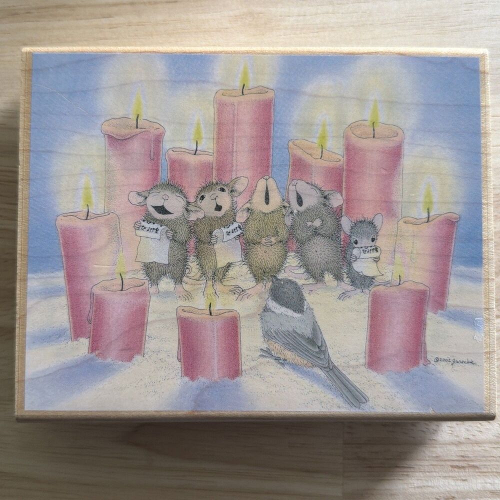 House Mouse Candlelight Chorus HMTR1019 Christmas Stamp Mice Singing 2002 NEW